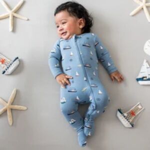 Kyte BABY Zippered Footies One Piece with Nautical Theme